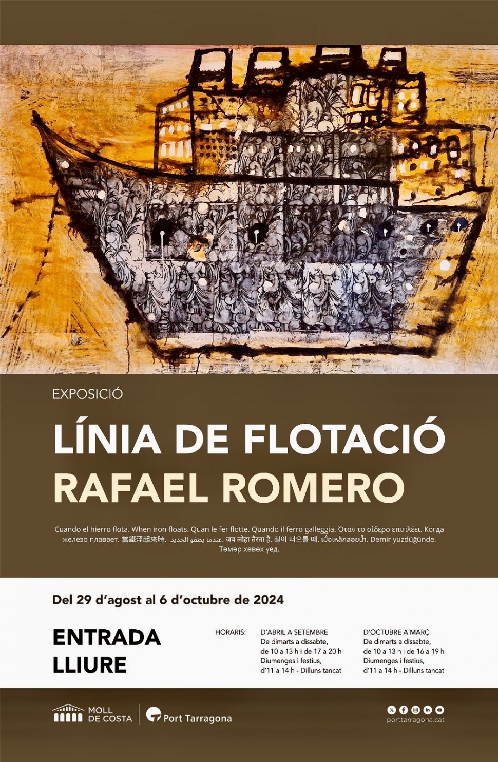 El Port Tarragona inaugura la mostra ‘Línia de flotació’ del pintor Rafael Romero al Tinglado 2