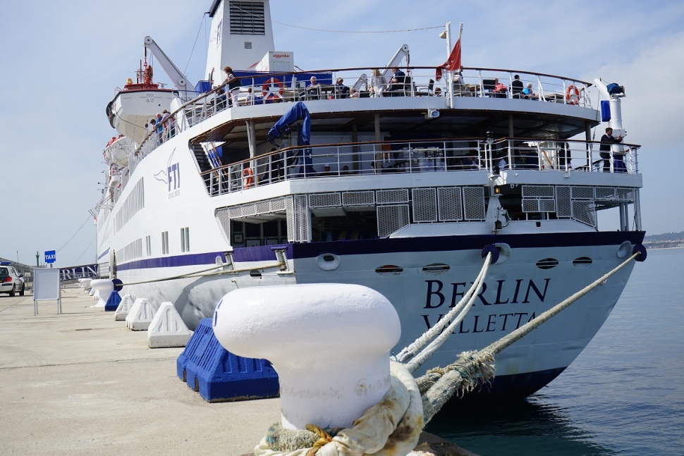 The cruise ship Berlin docked today in the Port of Tarragona