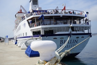 The cruise ship Berlin docked today in the Port of Tarragona