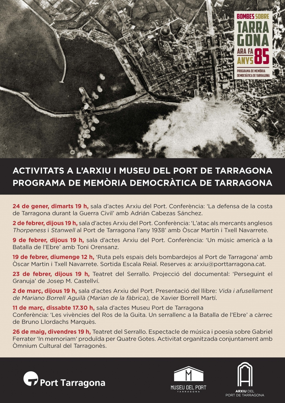 L’Arxiu i el Museu del Port participen en el programa  de ‘Memòria Democràtica de Tarragona’