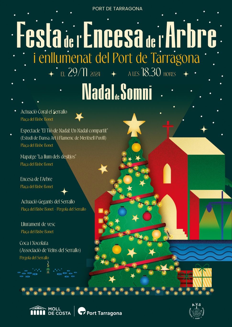 El Port Tarragona inaugura el Nadal amb l’encesa de llums al Serrallo i Moll de Costa