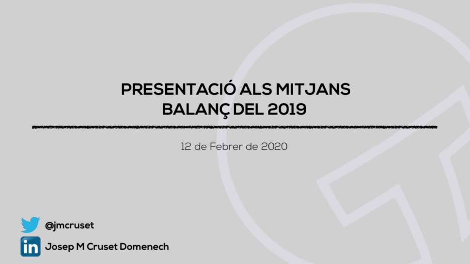 Balanç del 2019