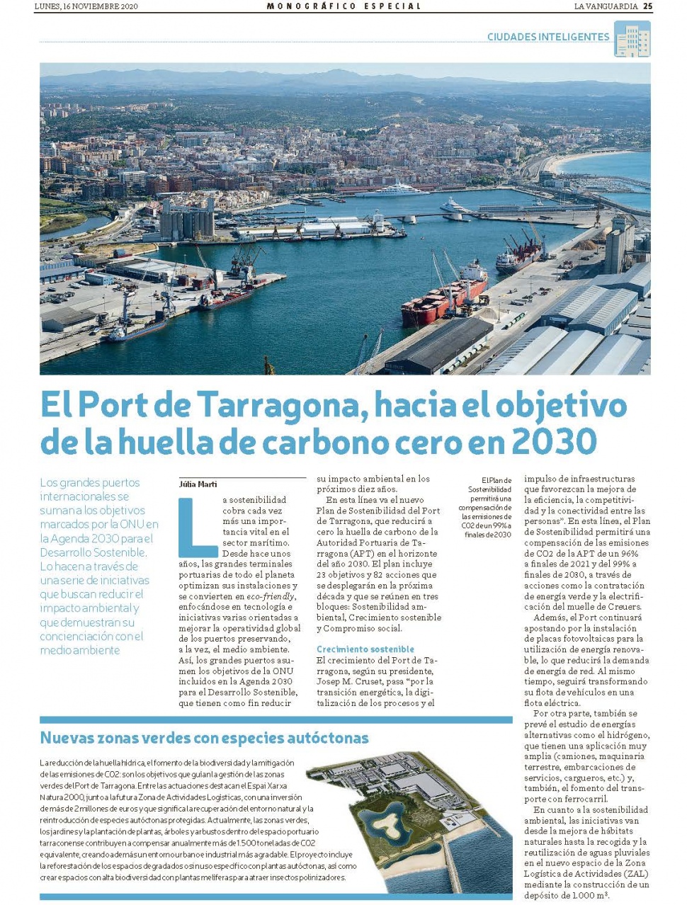 Especial el Port de Tarragona, cap a l&#039;objectiu de la petjada de carboni zero en 2030 - La Vanguardia