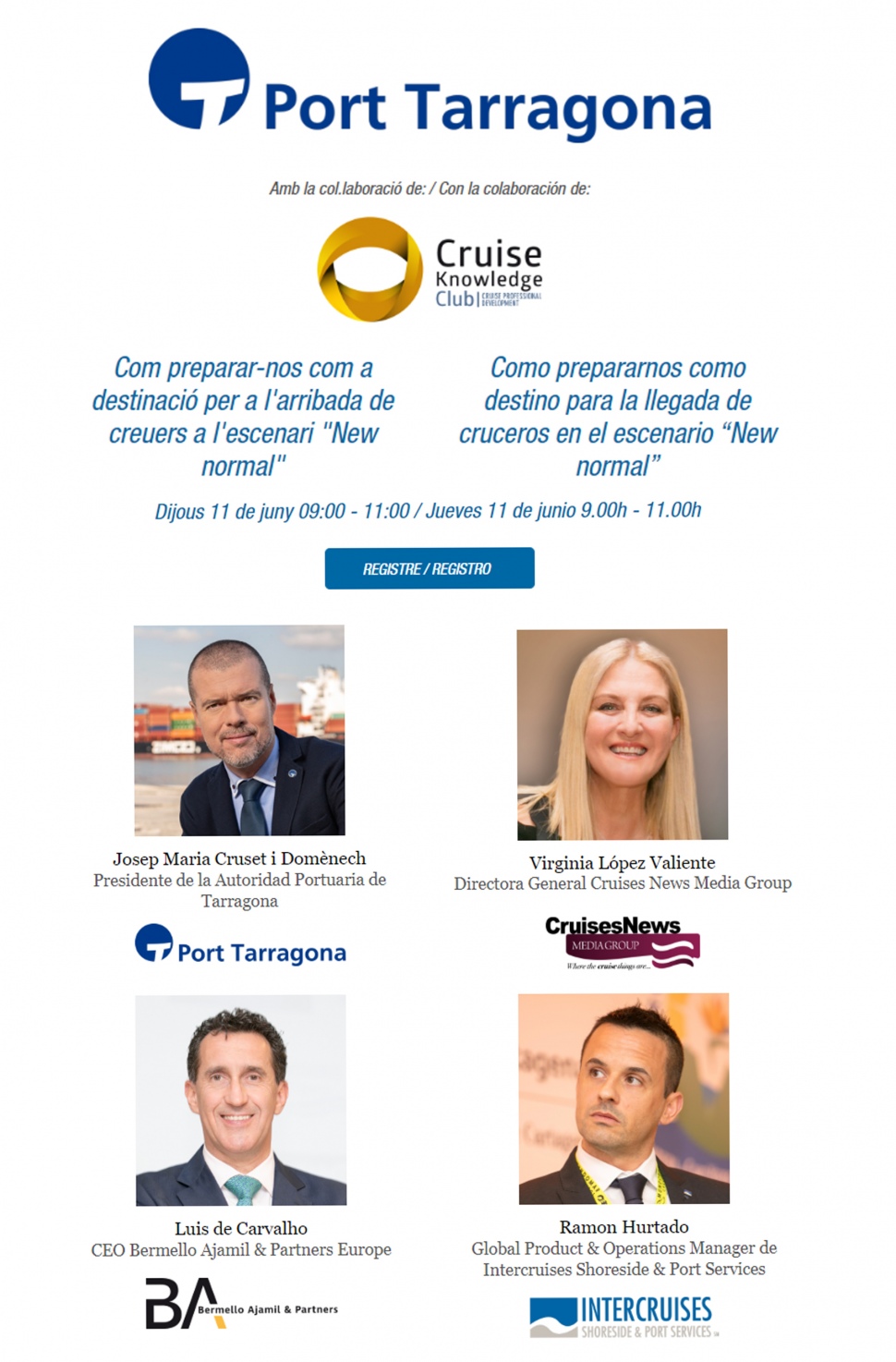 El Port de Tarragona organiza el primer webinar de cruceros para adaptarse a la nueva normalidad