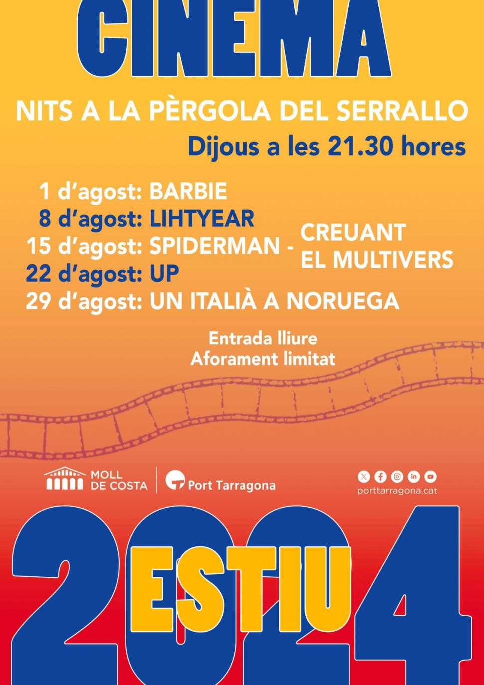 Cinema a la fresca en català tots els dijous d’agost a la Pèrgola del Serrallo