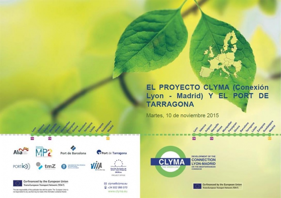 Conferencia sobre el desarrollo del proyecto CLYMA (conexión Lyon-Madrid), en el Port de Tarragona