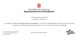 El president del Port Tarragona presenta la conferència &quot;Port Tarragona Rumb EcoPort2027&quot;