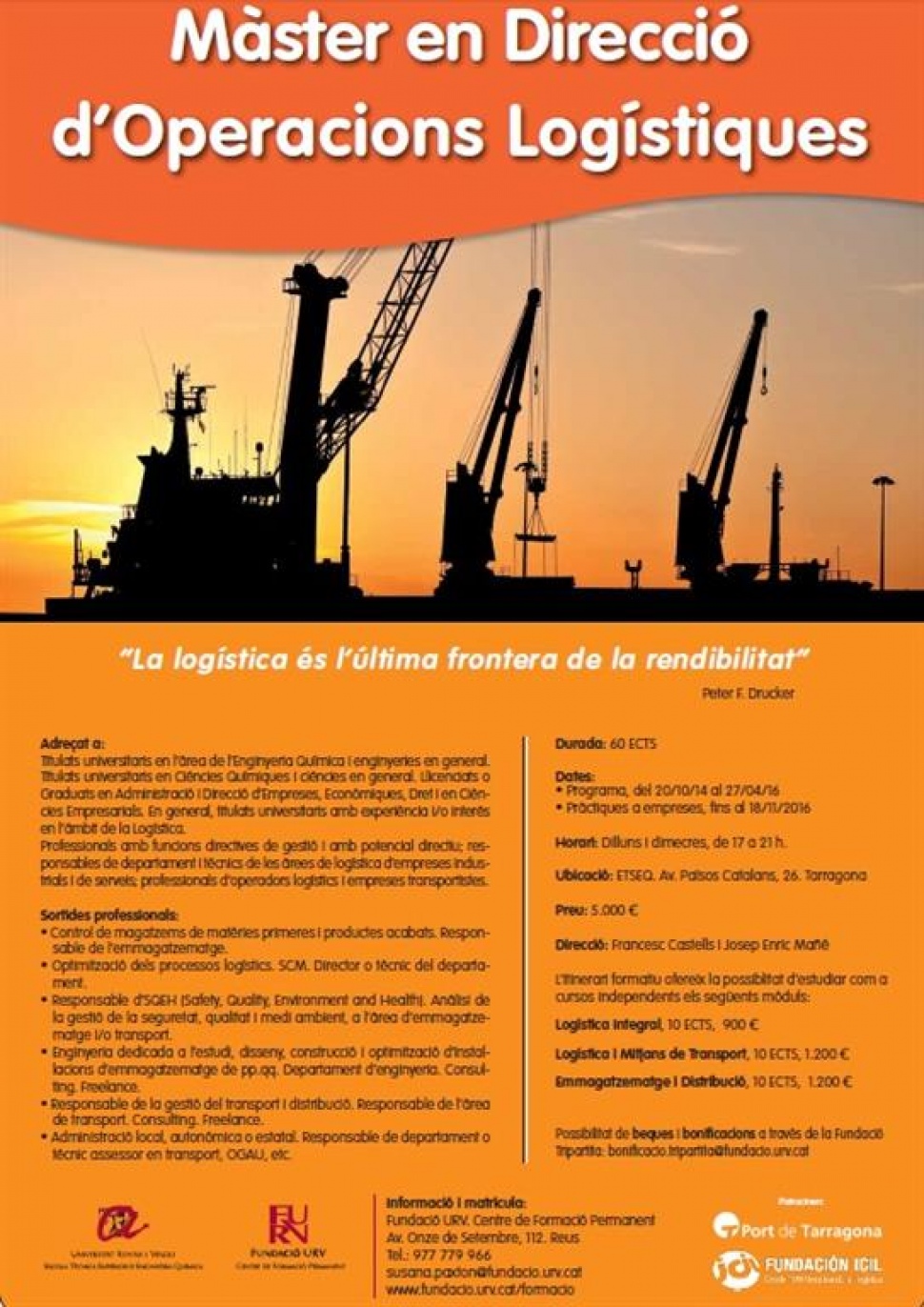 Tarragona continua la seva aposta per la formació en la logística especialitzada en el sector químic