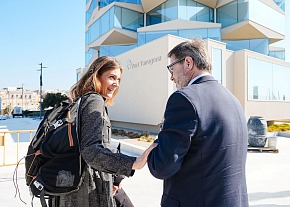 La presidenta del grup parlamentari d’En Comú Podem, Jessica Albiach, visita Port Tarragona